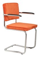 Zuiver Eetkamerstoel 'Ridge' Kink, Ribstof, kleur Oranje
