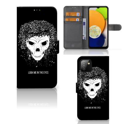 Telefoonhoesje met Naam Samsung Galaxy A03 Skull Hair Telefoonhoesje met Naam Samsung Galaxy A03 Skull Hair