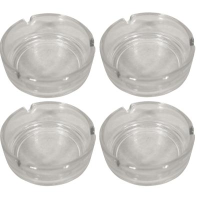 Glazen asbak basic model - 4x -Dia 11 cm - Action products