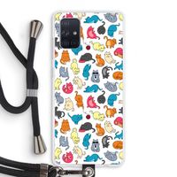 Kleurrijke katten: Samsung Galaxy A71 Transparant Hoesje met koord