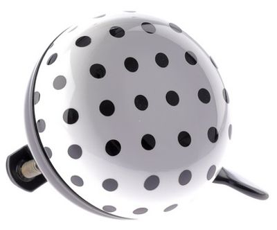 Nv ding dong bel 60mm dots wit met zwarte stippen kaart