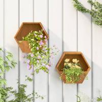 VidaXL Plantenbakken wandmontage 2 st 30x10x25 cm cortenstaal roestig