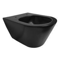 Wandcloset Wiesbaden Stereo | 53 cm | Rimless | Excl.Toiletzitting | Keramiek | Zwart Wandcloset Wiesbaden Stereo | 53 cm | Rimless | Excl.Toiletzitting | Keramiek | Zwart