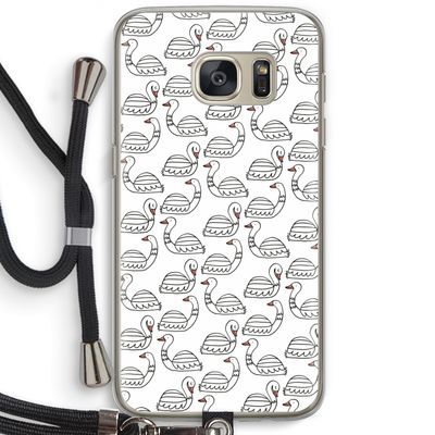 Zwanen: Samsung Galaxy S7 Transparant Hoesje met koord