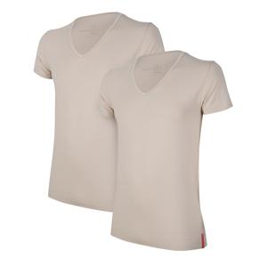 Undiemeister® Slim Fit T-shirt Diepe V-hals 2-pack Desert Sand - Kwaliteit Heren Ondershirts - XXXL