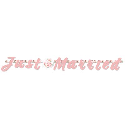 Bruiloft Rozen Letterslinger Just Married