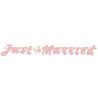 Bruiloft Rozen Letterslinger Just Married - thumbnail