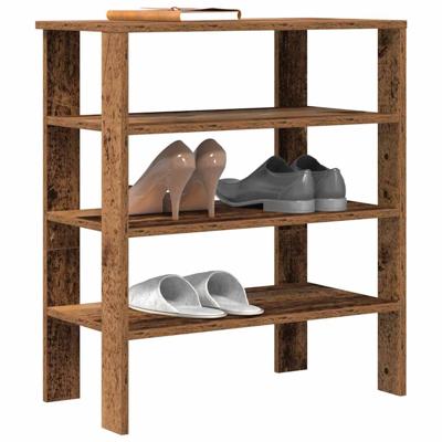 Schoenenrek 61x32x70 cm bewerkt hout oud houtkleurig