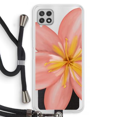 Pink Ellila Flower: Samsung Galaxy A22 4G Transparant Hoesje met koord