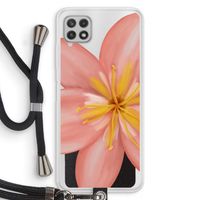 Pink Ellila Flower: Samsung Galaxy A22 4G Transparant Hoesje met koord