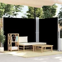 Windscherm uittrekbaar 180x600 cm zwart