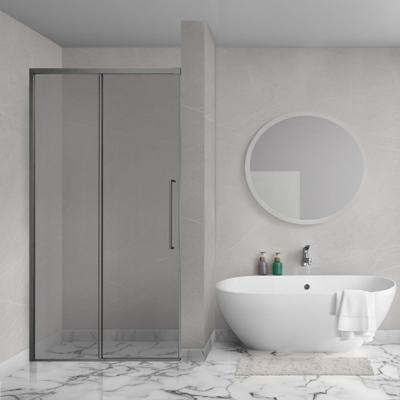 Aqua Vista Lokla Linea nisdeur - 120x200cm - incl. montageset - champagne glas - gunmetal R-GML-LC120-SG-SCX