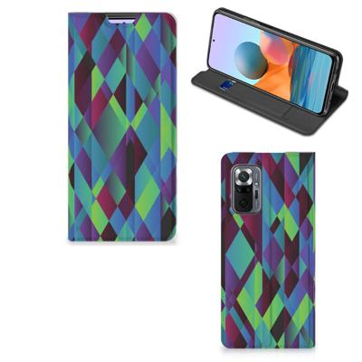 Xiaomi Redmi Note 10 Pro Stand Case Abstract Green Blue