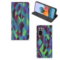 Xiaomi Redmi Note 10 Pro Stand Case Abstract Green Blue