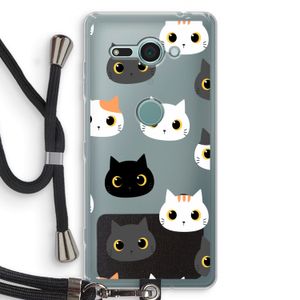 Katten: Sony Xperia XZ2 Compact Transparant Hoesje met koord