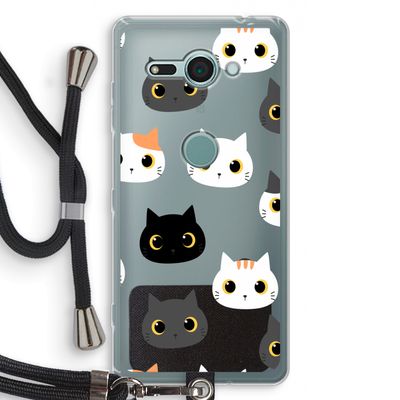 Katten: Sony Xperia XZ2 Compact Transparant Hoesje met koord