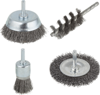 Wolfcraft draadborstel set | ronde schacht | 4-delig | 1 set - 2133000
