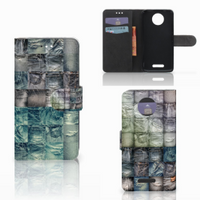Wallet Case met Pasjes Motorola Moto C Plus Spijkerbroeken - thumbnail