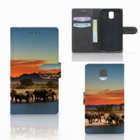 Samsung Galaxy Note 3 Telefoonhoesje met Pasjes Olifanten - thumbnail