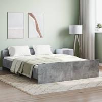Bedframe met hoofd- en voeteneinde betongrijs 160x200 cm