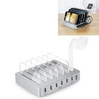 Multifunctionele DC5V/10A (Max) Output 6 ports USB afneembare Charging Station Smart lader, voor iPad, Tablets, iPhone, Galaxy, Huawei, Xiaomi, LG, HT