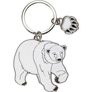 Metalen ijsbeer dieren sleutelhanger 5 cm   -