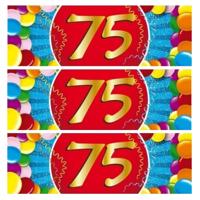75 jaar leeftijd sticker - 5x - 19 x 6 cm - 75 jaar verjaardag - jubileum - versiering