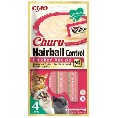INABA Churu Hairball Control Chicken Recipe - Kattensnoepje - 4x14g