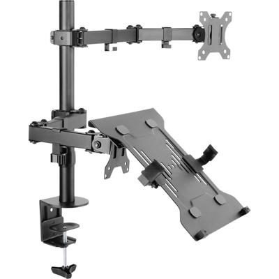 SpeaKa Professional SP-MM-302 Monitorbeugel 2-voudig 33,0 cm (13) - 81,3 cm (32) Zwart Kantelbaar en zwenkbaar, In hoogte verstelbaar, Draaibaar