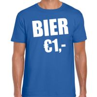 Fun t-shirt bier 1 euro blauw voor heren - thumbnail