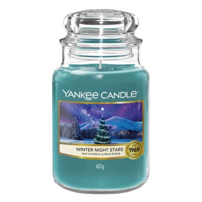 Yankee Candle Winter Night Stars kaars Rond Amber, Muskus, Witte muskus Blauw 1 stuk(s) Yankee Candle Winter Night Stars kaars Rond Amber, Muskus, Witte muskus Blauw 1 stuk(s)