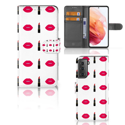 Samsung Galaxy S21 Telefoon Hoesje Lipstick Kiss Samsung Galaxy S21 Telefoon Hoesje Lipstick Kiss