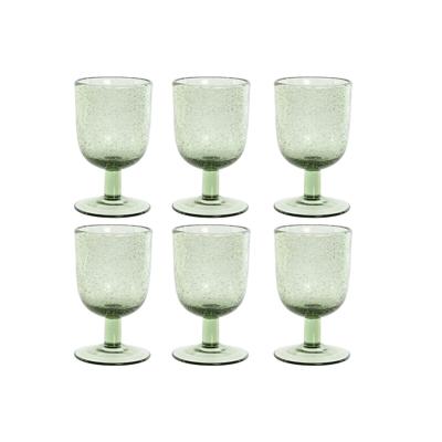 Set van bekers Home ESPRIT Groen Kristal 300 ml 8 x 8 x 14 cm (6 Stuks)