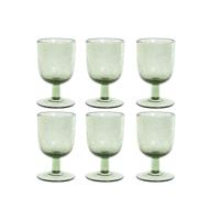 Set van bekers Home ESPRIT Groen Kristal 300 ml 8 x 8 x 14 cm (6 Stuks)
