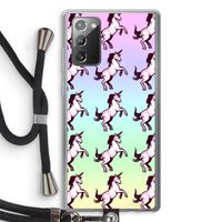 Musketon Unicorn: Samsung Galaxy Note 20 / Note 20 5G Transparant Hoesje met koord