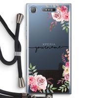 Rozen: Sony Xperia XZ1 Transparant Hoesje met koord