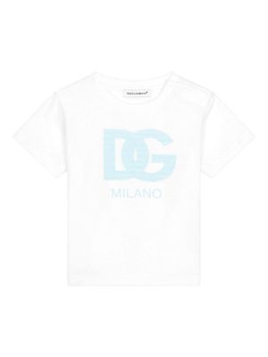Dolce & Gabbana Kids t-shirt en coton à logo imprimé - Blanc