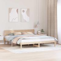 Bedframe met hoofdeinde Naturel 180 x 200 cm Massief grenenhout