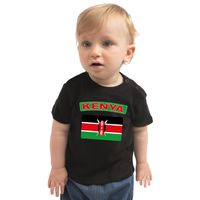 Kenya t-shirt met vlag Kenia zwart voor babys