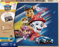 Spin Master Games PAW Patrol De Film - 3 houten puzzels in een houten kist Spin Master Games PAW Patrol De Film - 3 houten puzzels in een houten kist