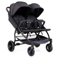 Opvouwbare Tweelingkinderwagen met Verstelbare Rugleuning Voetsteun en Luifel Draagbare Tweelingkinderwagen Donkergrijs