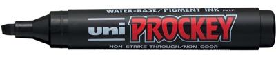 Uni-ball permanent marker Prockey PM-126, schuine punt, large, zwart