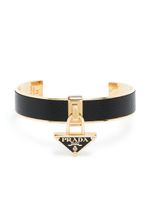 Prada bracelet manchette à breloque logo - Noir