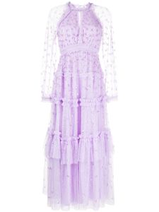 Needle & Thread robe longue Sequin Kisses - Violet