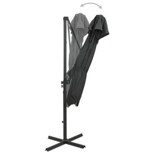 The Living Store Tuinparasol - 250 x 250 x 254 cm - Antraciet - PA-coating - Aluminium