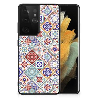 Samsung Galaxy S21 Ultra Marmeren Print Telefoonhoesje Tiles Color