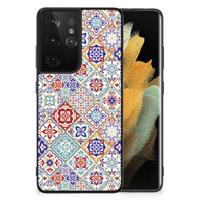 Samsung Galaxy S21 Ultra Marmeren Print Telefoonhoesje Tiles Color