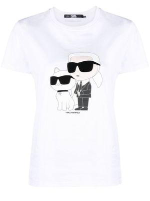 Karl Lagerfeld t-shirt Ikon K en coton biologique - Blanc
