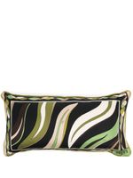 PUCCI coussin en soie à imprimé Fiamme - Vert