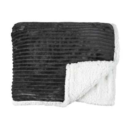 Fleece deken - grijs - 180 x 220 cm - polyester - XXL woondeken